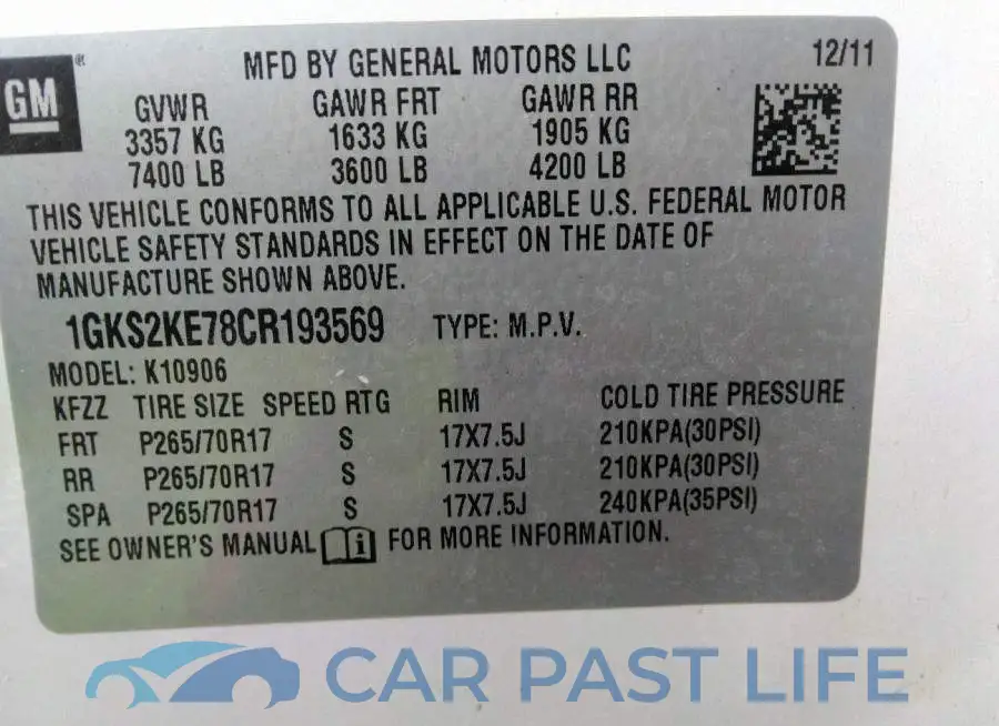 1GKS2KE78CR193569# 9
