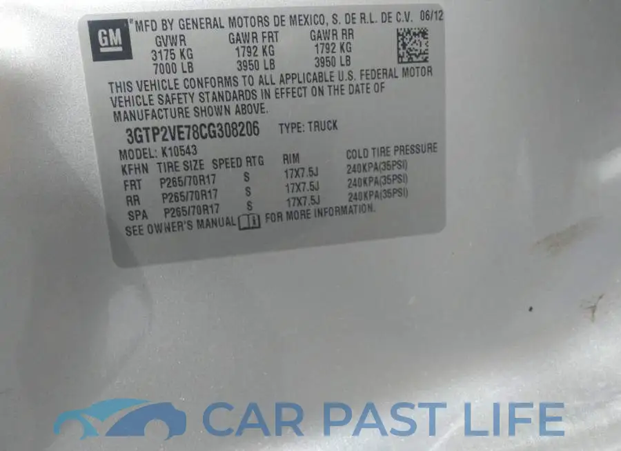 3GTP2VE78CG308206# 9