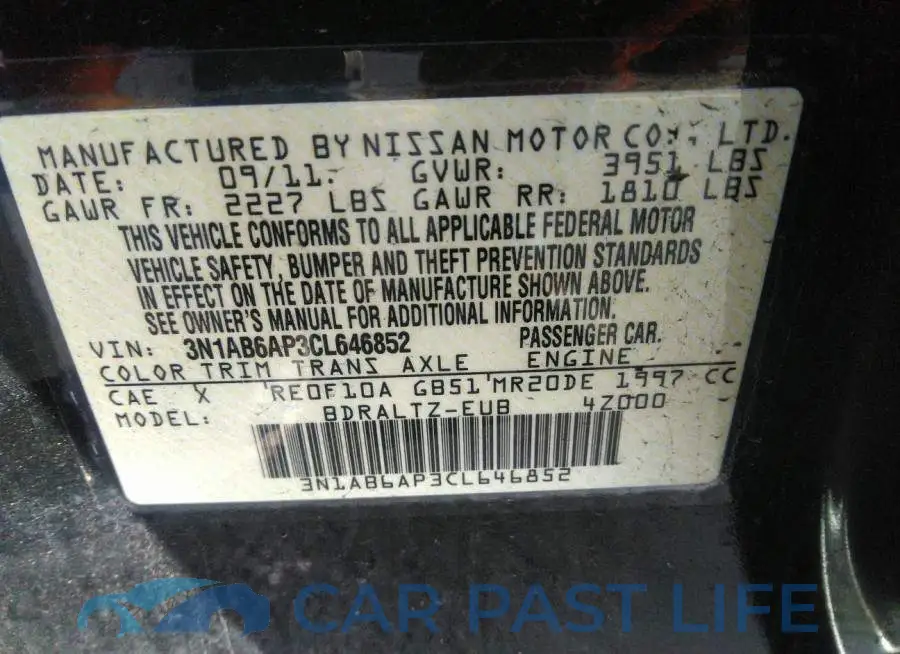 3N1AB6AP3CL646852# 9