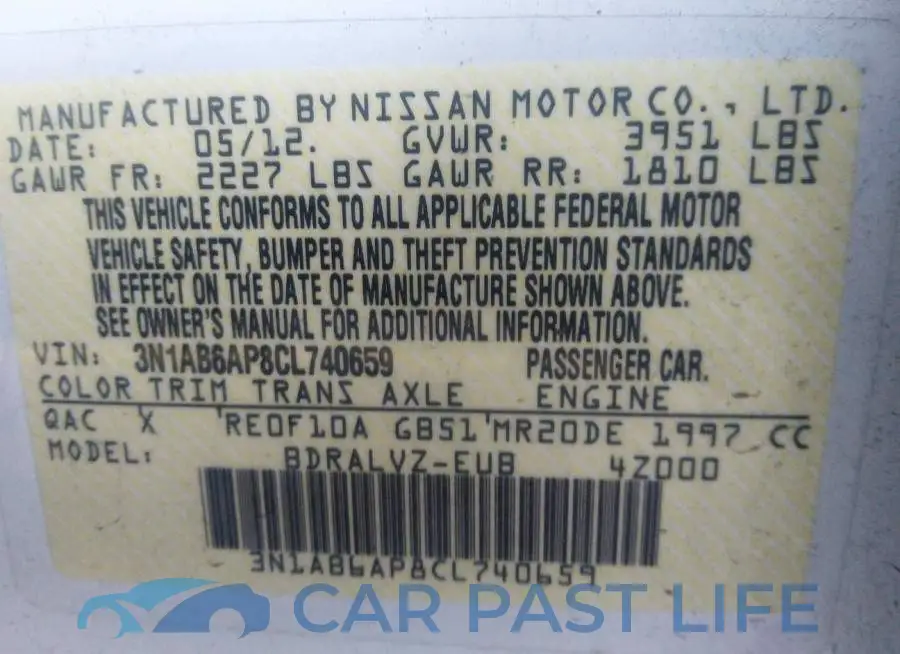 3N1AB6AP8CL740659# 9