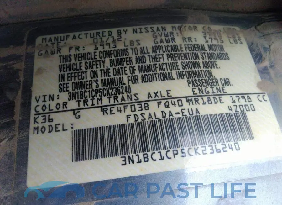 3N1BC1CP5CK236240# 9
