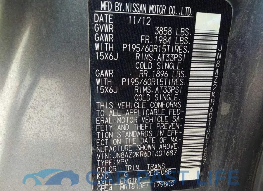 JN8AZ2KR6DT301687# 9