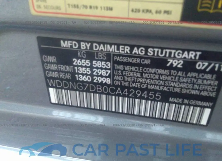 WDDNG7DB0CA429455# 9