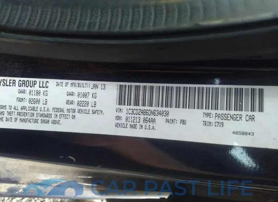 1C3CDZAB6DN634030# 9