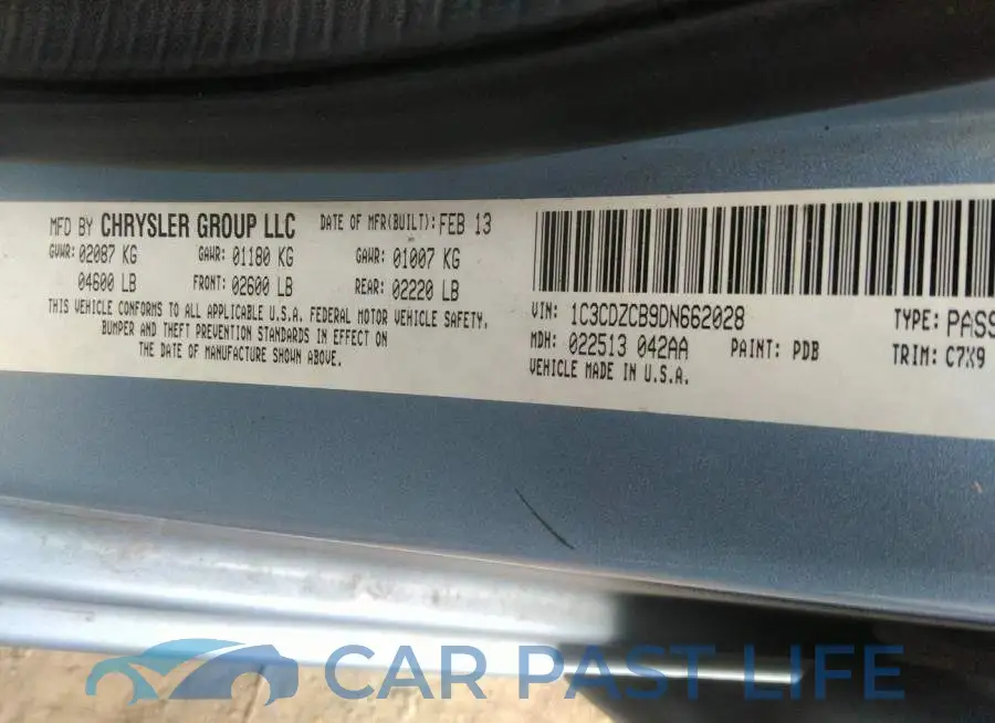 1C3CDZCB9DN662028# 9