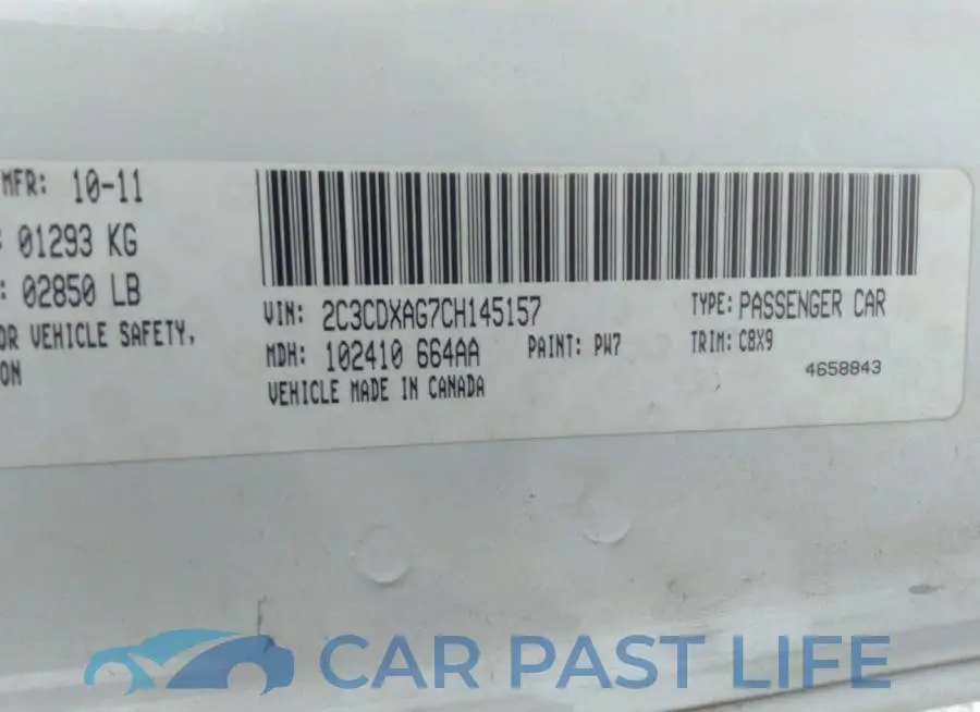 2C3CDXAG7CH145157# 9
