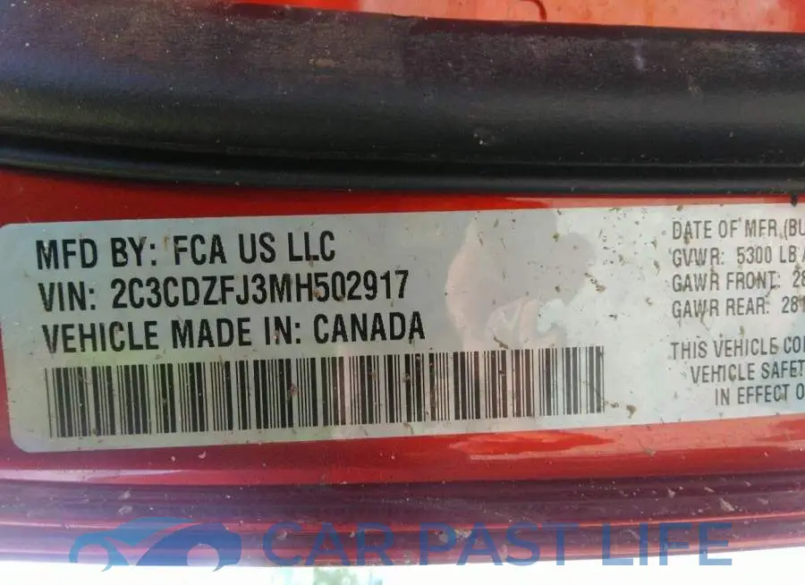 2C3CDZFJ3MH502917# 9