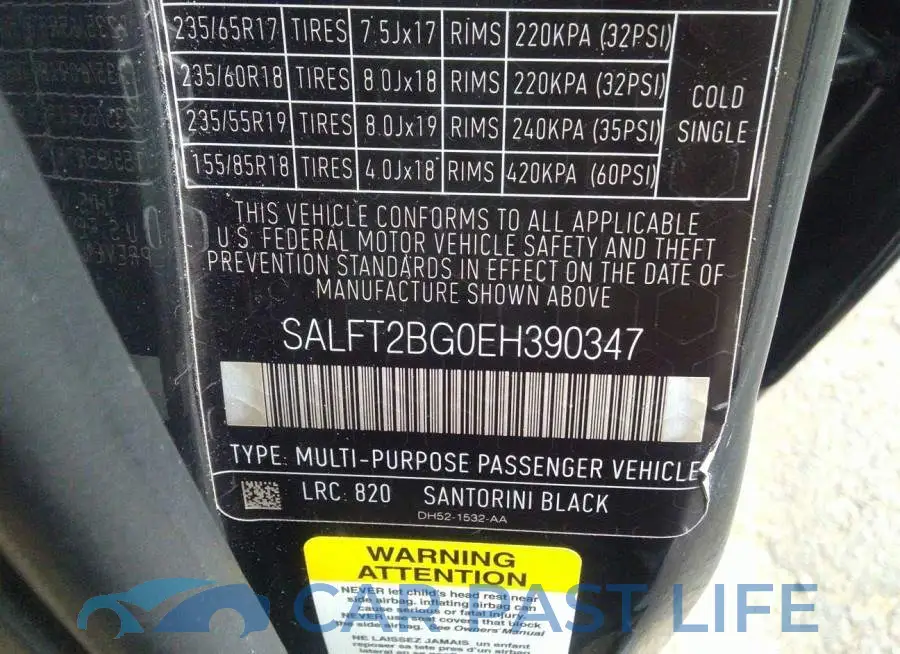 SALFT2BG0EH390347# 9