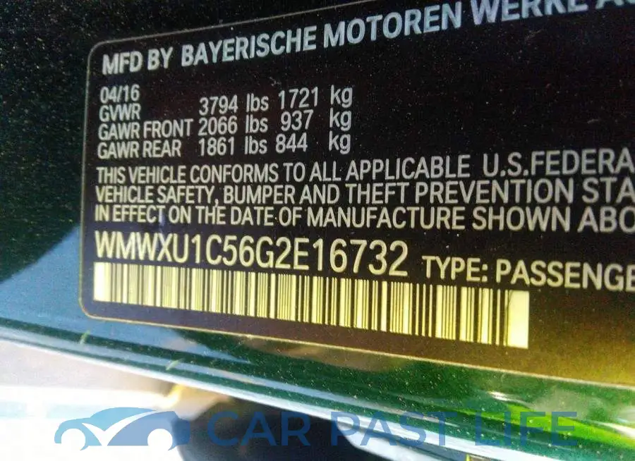 WMWXU1C56G2E16732# 9