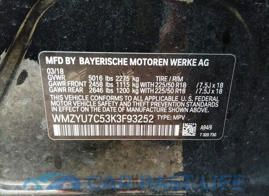 WMZYU7C53K3F93252# 9