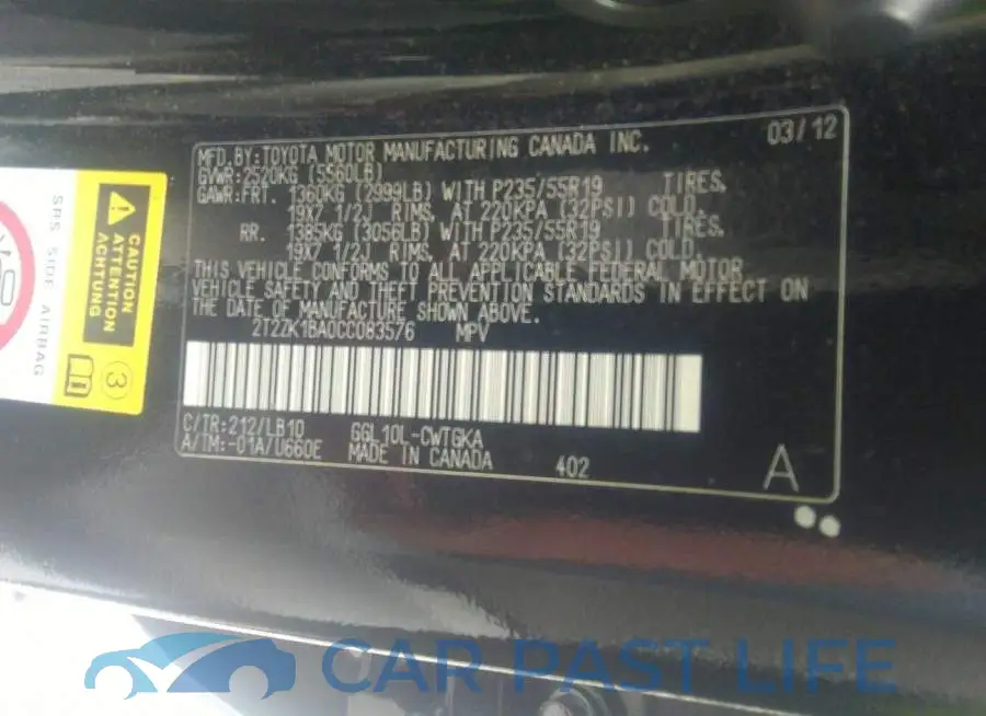 2T2ZK1BA0CC083576# 9