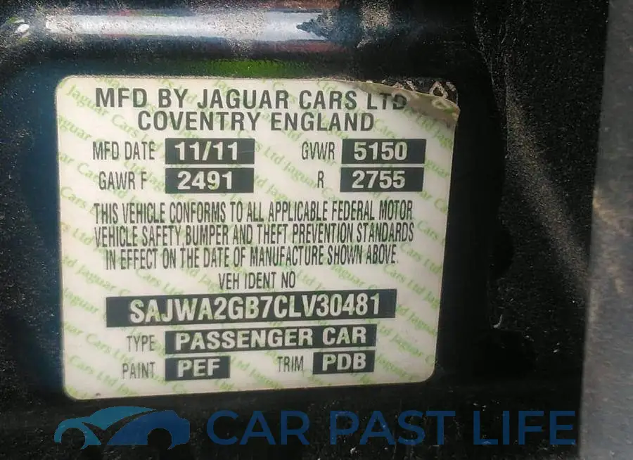 SAJWA2GB7CLV30481# 9