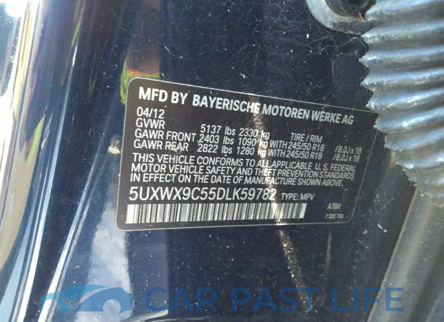 5UXWX9C55DLK59782# 9