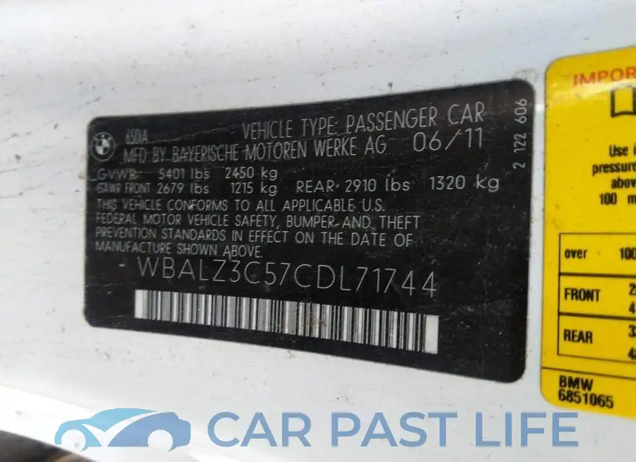 WBALZ3C57CDL71744# 9
