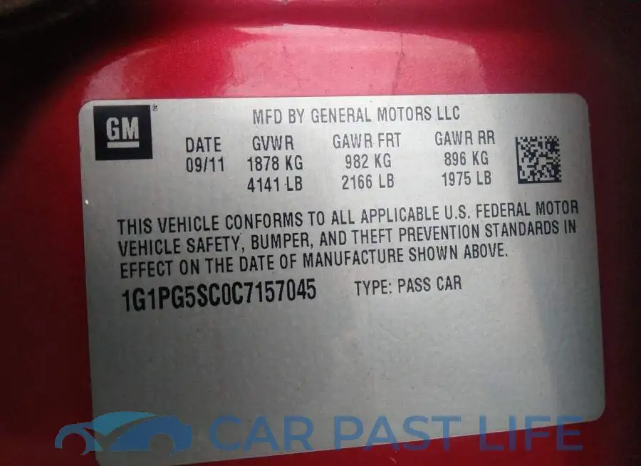 1G1PG5SC0C7157045# 9