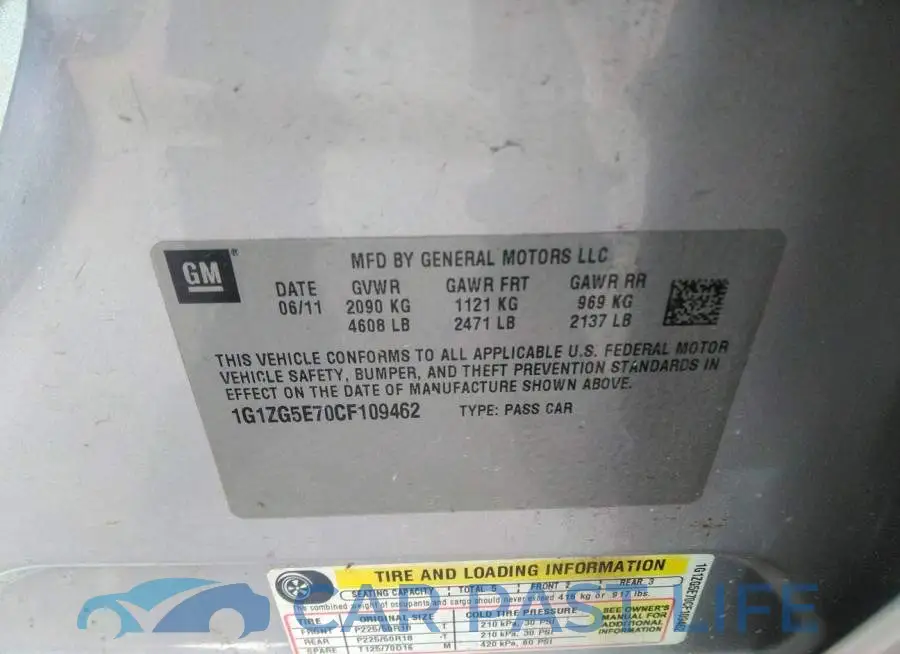 1G1ZG5E70CF109462# 9