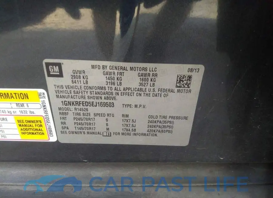 1GNKRFED5EJ169503# 9
