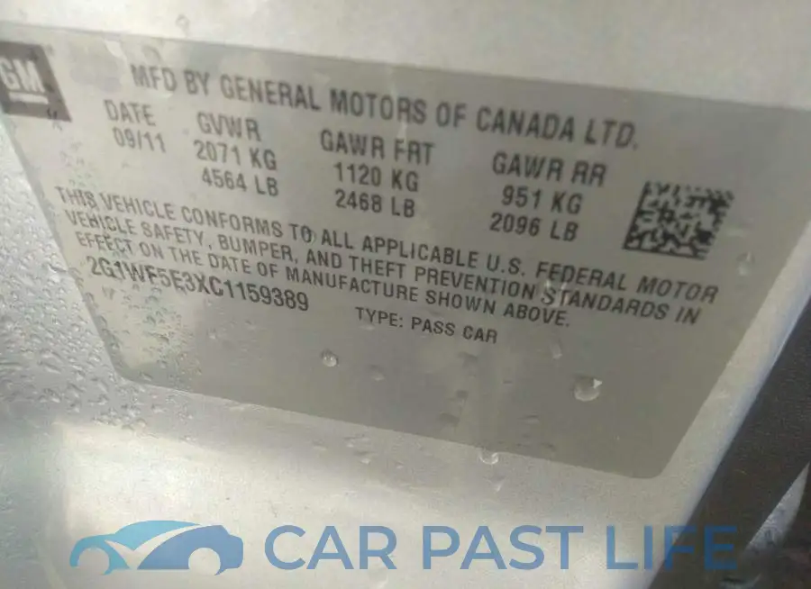 2G1WF5E3XC1159389# 9