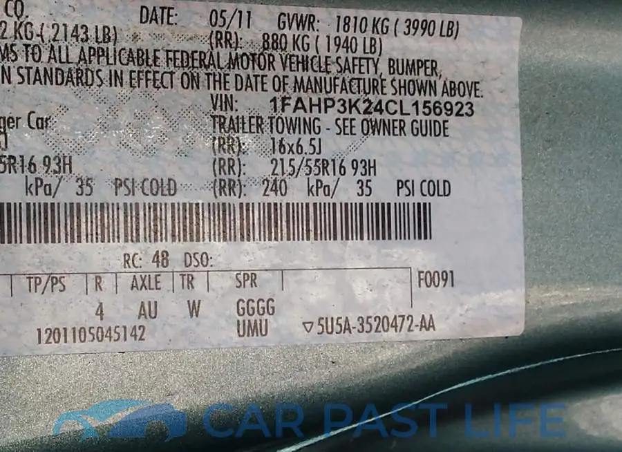 1FAHP3K24CL156923# 9