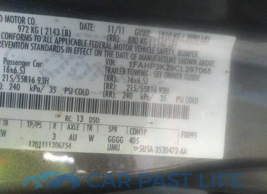 1FAHP3K29CL297065# 9