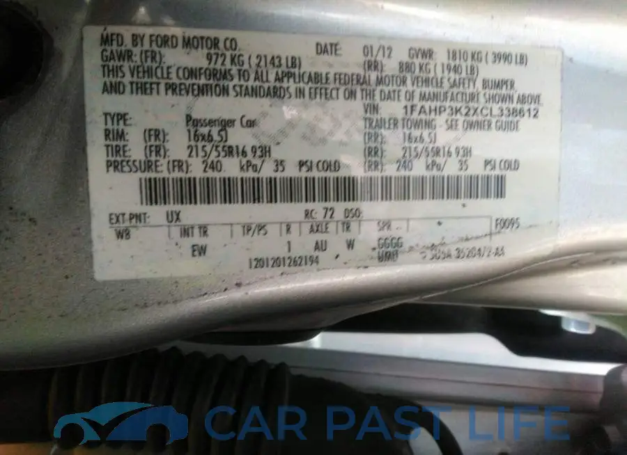 1FAHP3K2XCL338612# 9