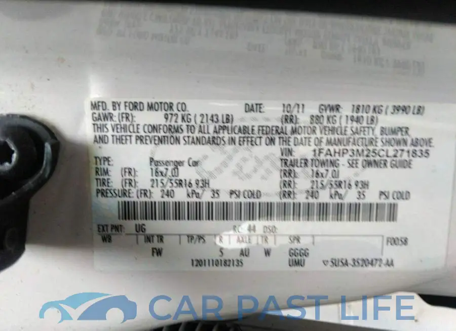 1FAHP3M25CL271835# 9