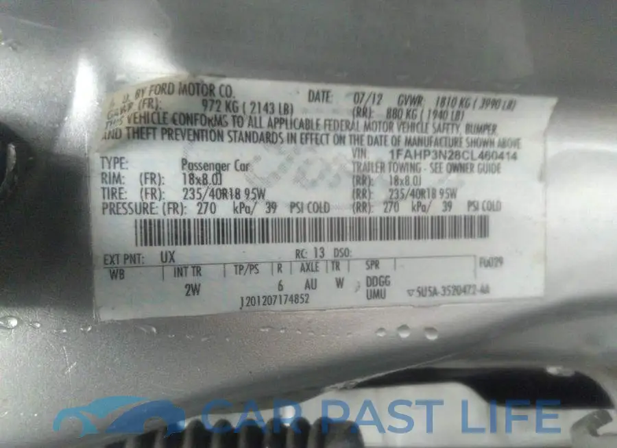 1FAHP3N28CL460414# 9