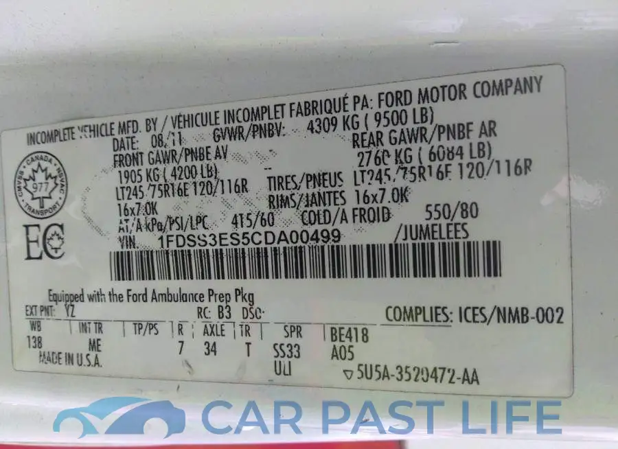 1FDSS3ES5CDA00499# 9