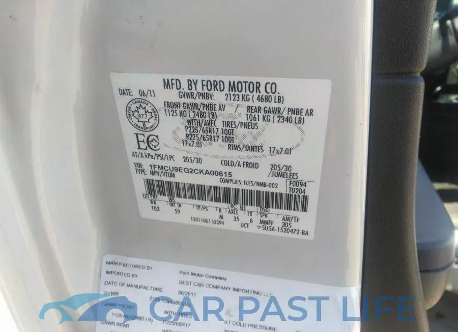 1FMCU9EG2CKA00615# 9