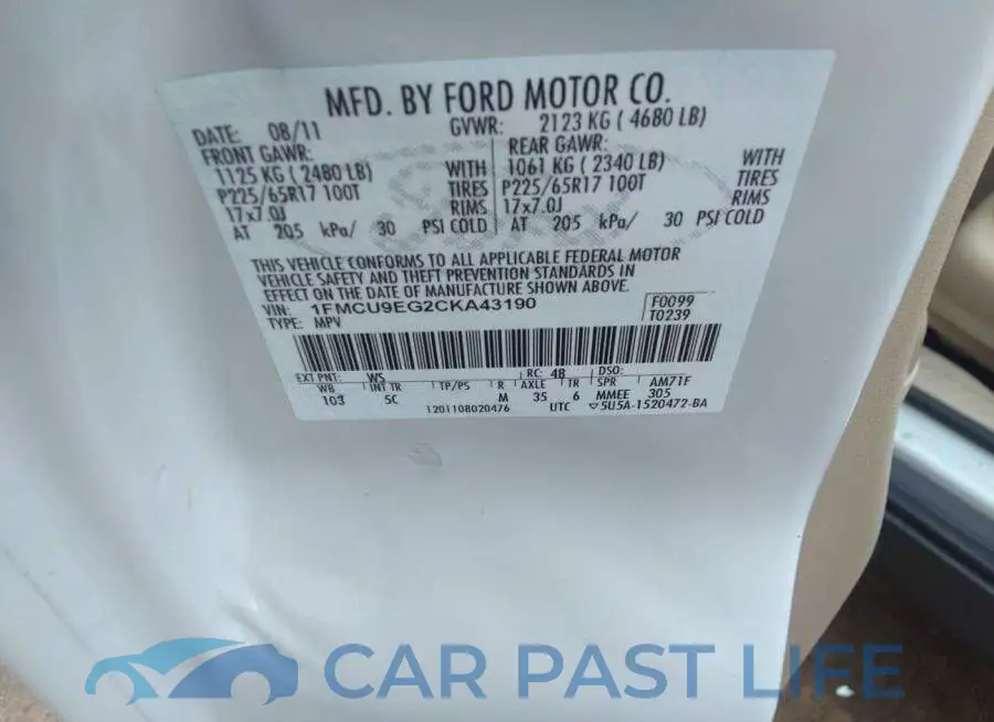 1FMCU9EG2CKA43190# 9