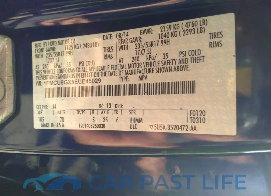1FMCU9GX5EUE45029# 9