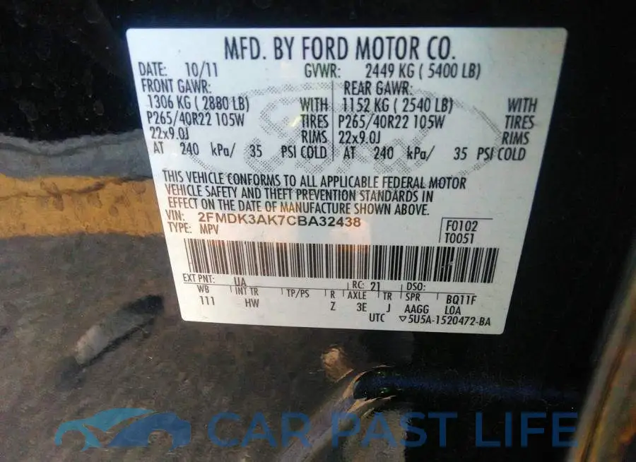 2FMDK3AK7CBA32438# 9