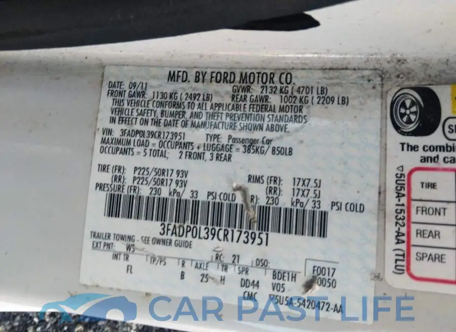 3FADP0L39CR173951# 9