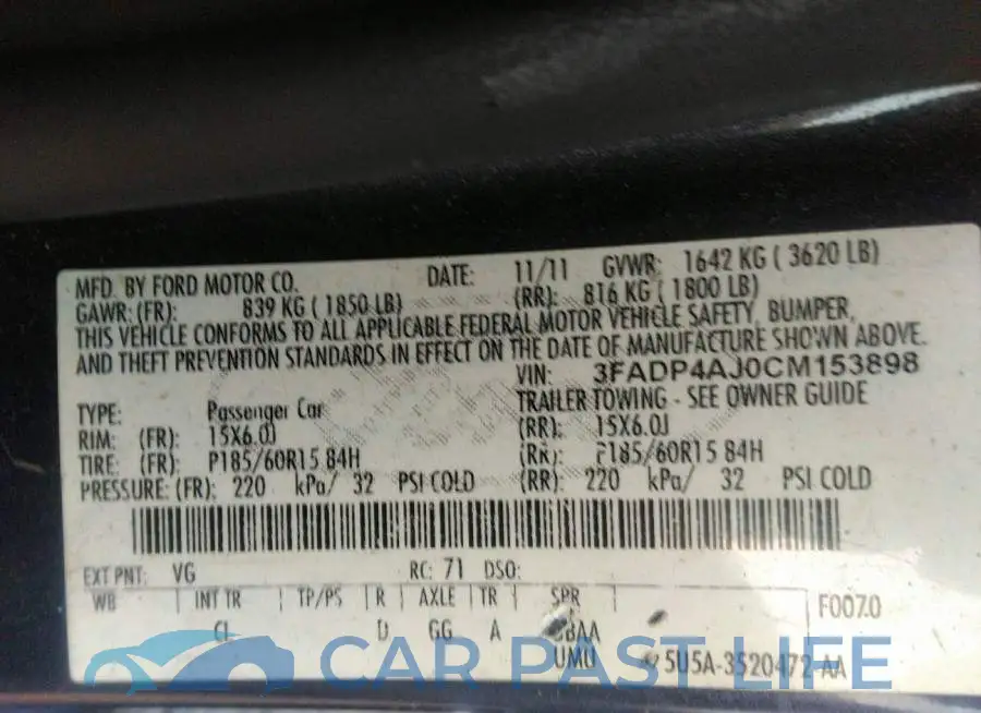 3FADP4AJ0CM153898# 9