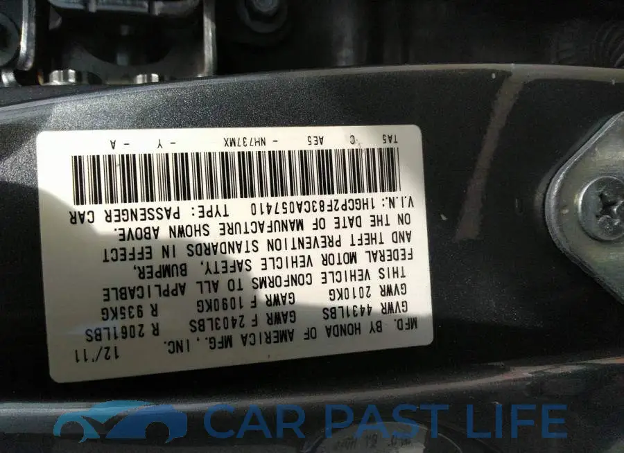 1HGCP2F83CA057410# 9