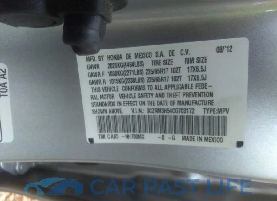 3CZRM3H54CG703172# 9