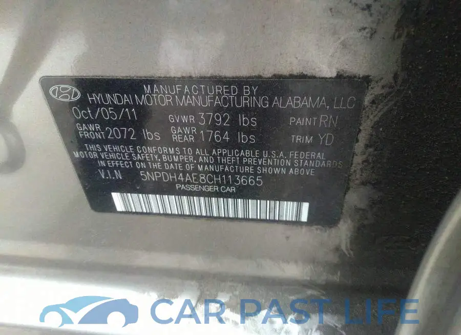 5NPDH4AE8CH113665# 9