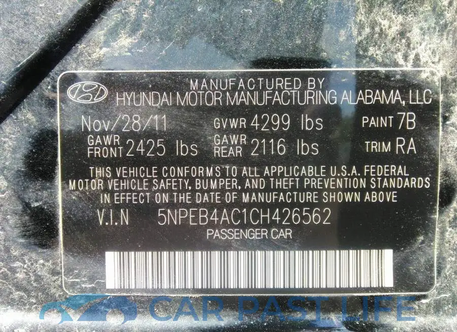 5NPEB4AC1CH426562# 8