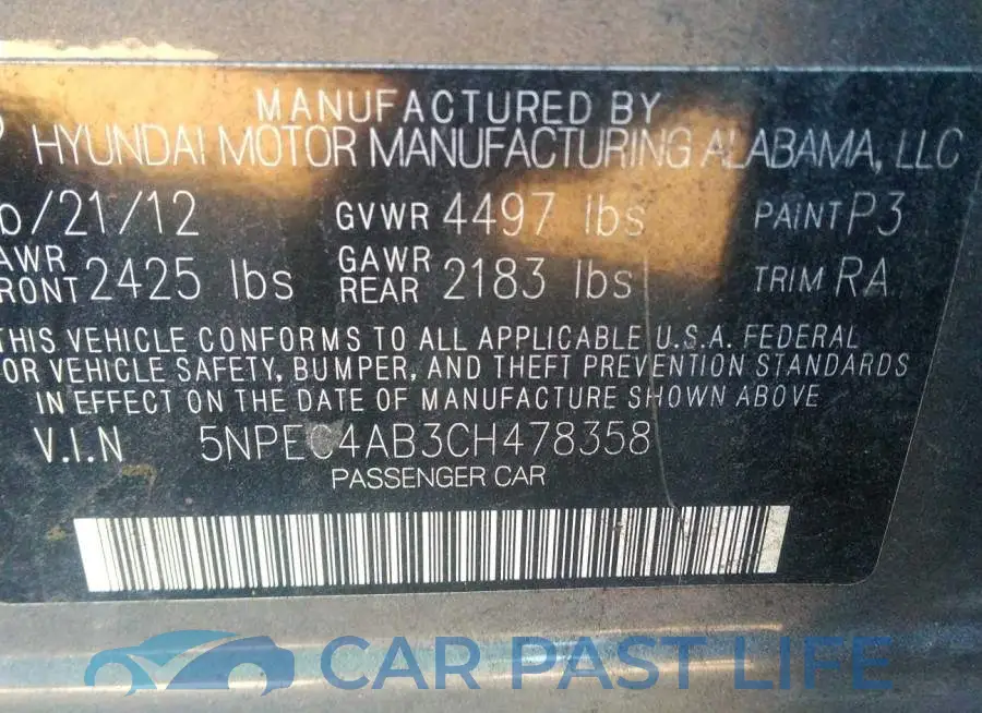 5NPEC4AB3CH478358# 9