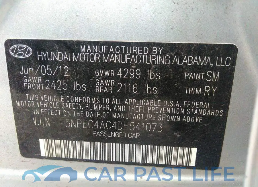 5NPEC4AC4DH541073# 9