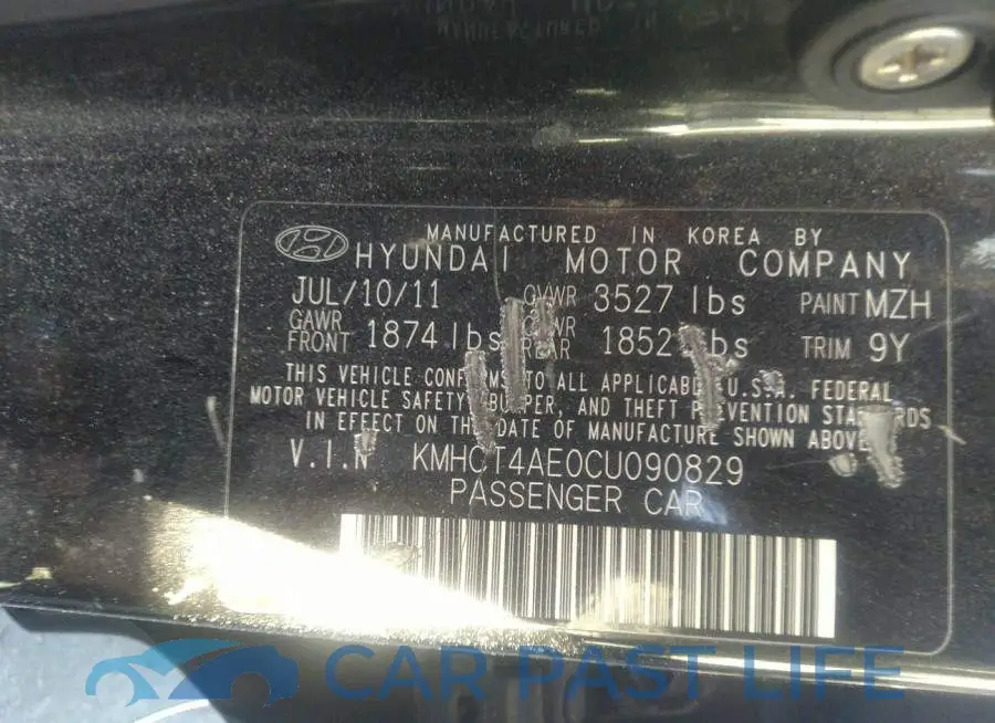 KMHCT4AE0CU090829# 9