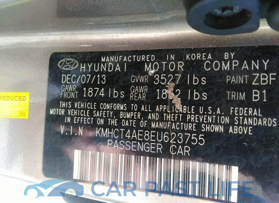 KMHCT4AE8EU623755# 9