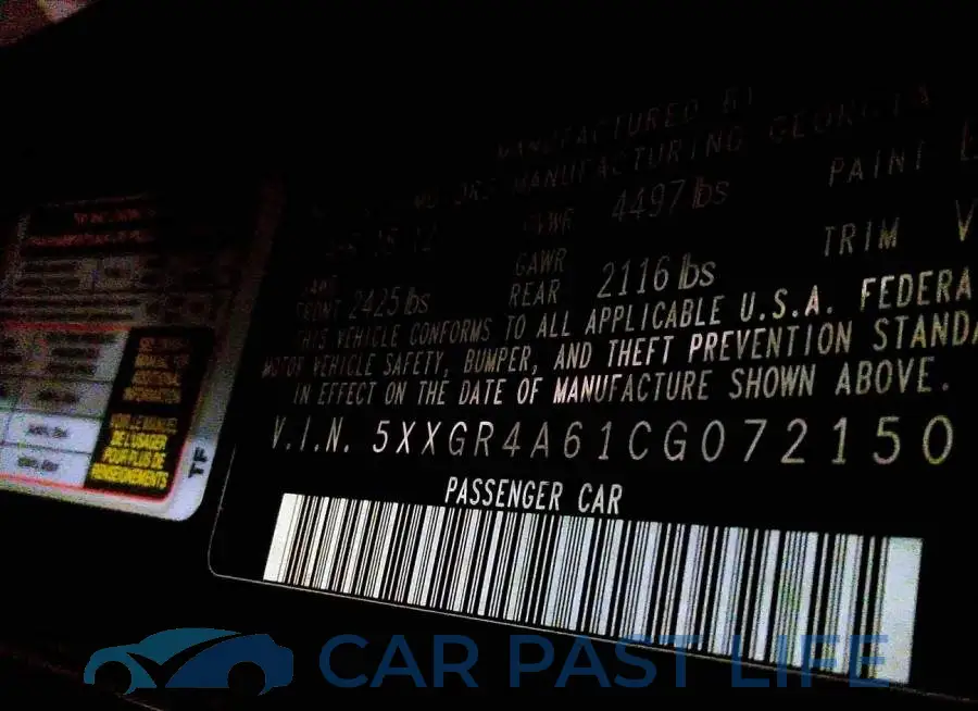 00XGR4A61CG072150# 9