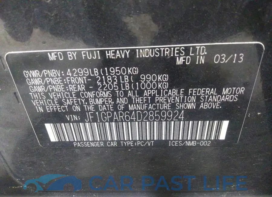 JF1GPAR64D2859924# 9