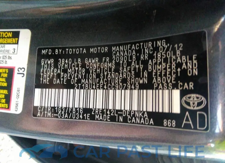2T1BU4EE4CC907949# 9