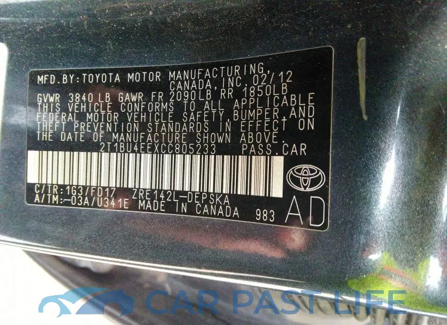 2T1BU4EEXCC805233# 9
