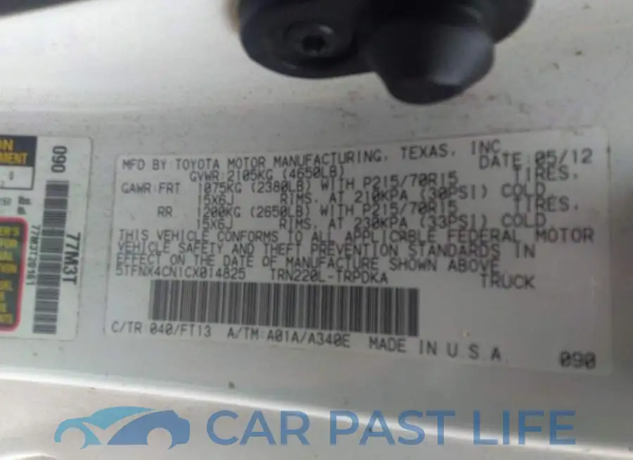 5TFNX4CN1CX014825# 9