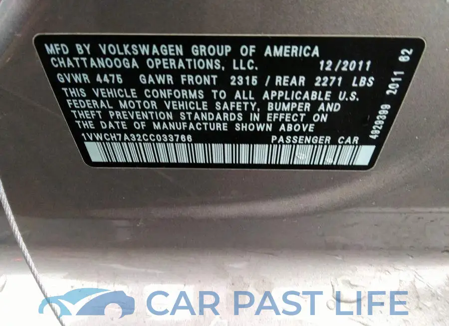 1VWCH7A32CC033766# 9