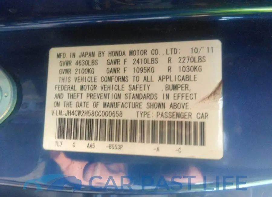 JH4CW2H58CC000658# 9