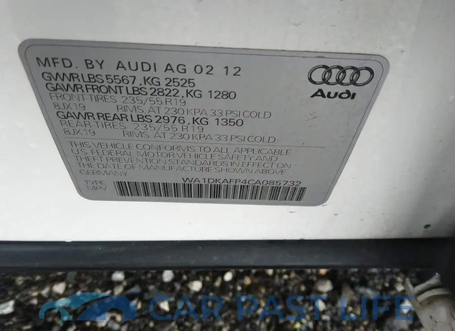WA1DKAFP4CA085732# 9